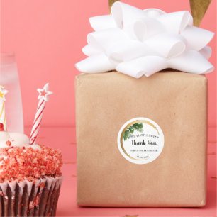 Pegatina Redonda Sólo un poco de Boda de Palm Tropical SweetTreat