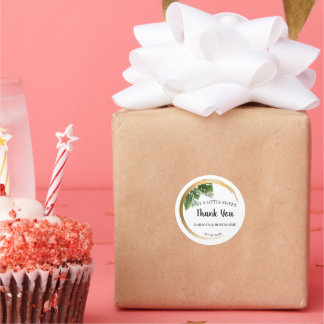 Pegatina Redonda Sólo un poco de Boda de Palm Tropical SweetTreat