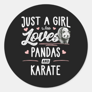 Pegatina Redonda Sólo Una Chica Que Ama A Las Pandas Y A Las Mujere