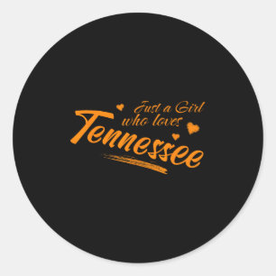 Pegatina Redonda Solo Una Chica Que Ama Tennessee, Mujeres Tn Lindo