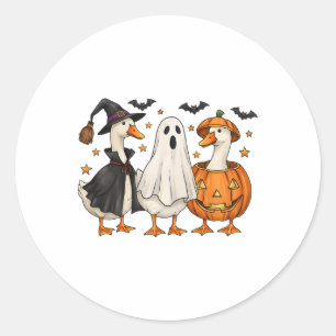 Pegatina Redonda Sólo una fantasmagórica Halloween Goose Graciosa H
