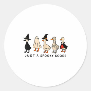 Pegatina Redonda Sólo una fantasmagórica Halloween Goose Graciosa H