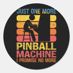 Pegatina Redonda Solo uno más de los amantes del Pinball Machine Pi