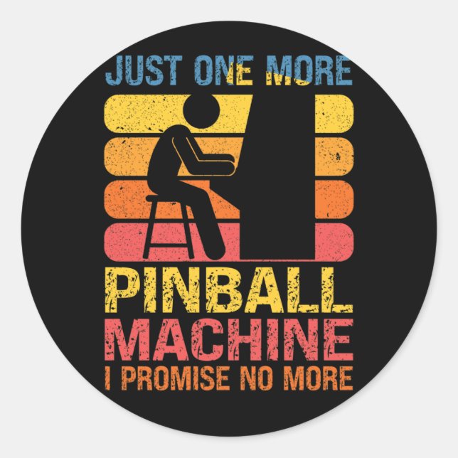 Pegatina Redonda Solo uno más de los amantes del Pinball Machine Pi (Anverso)