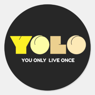 Pegatina Redonda Solo vives una vez YOLO