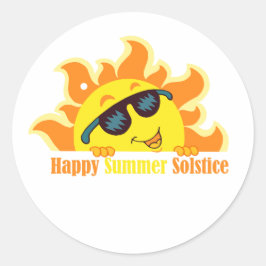Pegatina Redonda solsticio de verano feliz 2024