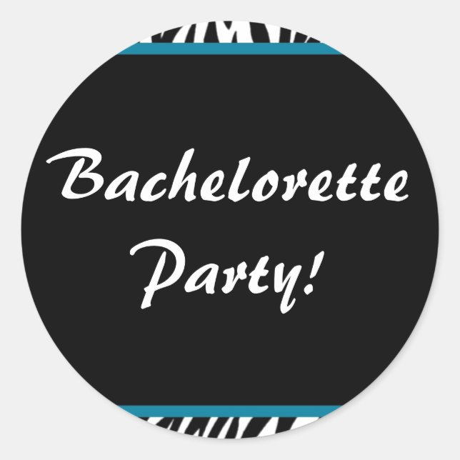 Pegatina Redonda soltera de estampado de cebra (Anverso)