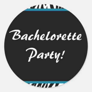 Pegatina Redonda soltera de estampado de cebra