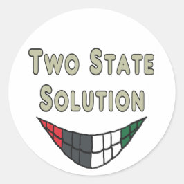 Pegatina Redonda Solución de dos estados