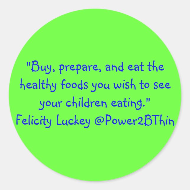 Pegatina Redonda Soluciones de obesidad infantil (Anverso)