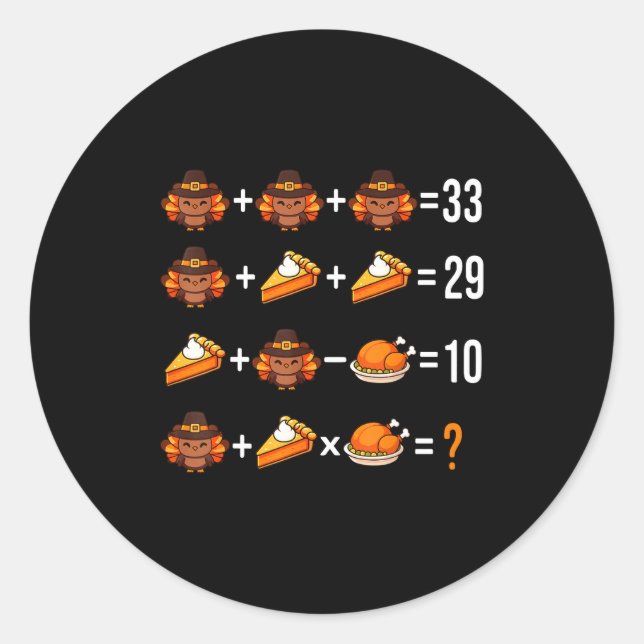 Pegatina Redonda Solve The Problem Funny 67 Meme Brainrot Math Teac (Anverso)