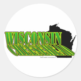 Pegatina Redonda Sombra de cabeza de queso