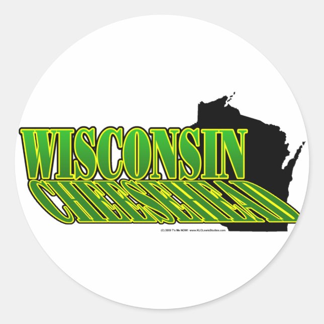 Pegatina Redonda Sombra de cabeza de queso (Anverso)