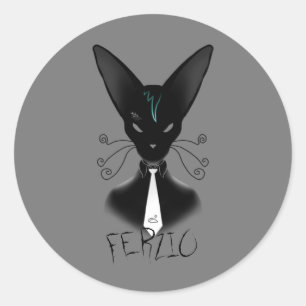 Pegatina Redonda Sombra: El Hitcat Urbano