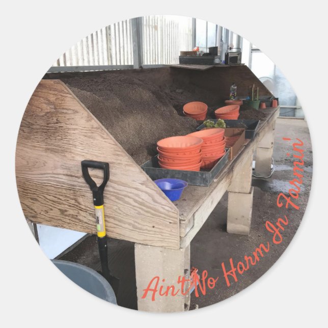 Pegatina Redonda Sombreado de mesa de posteo (Anverso)