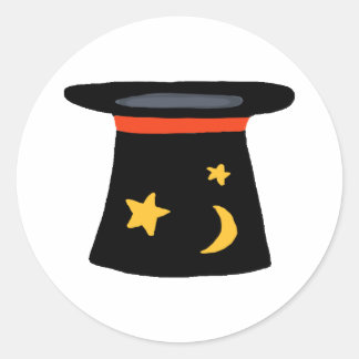Pegatina Redonda Sombrero de Magos para el tema del Fiesta Magiclan