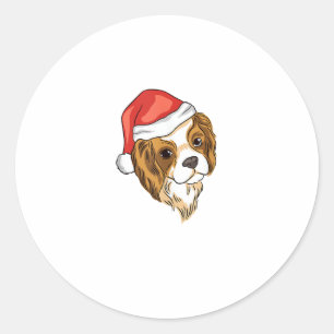 Pegatina Redonda Sombrero de perro Santa - Navidades divertidos _7