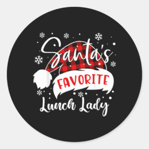 Pegatina Redonda Sombrero de Señora del Almuerzo Favorita de Santa 