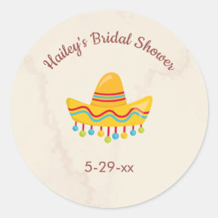 Pegatina Redonda Sombrero Personalizado Cumpleaños de Boda Personal