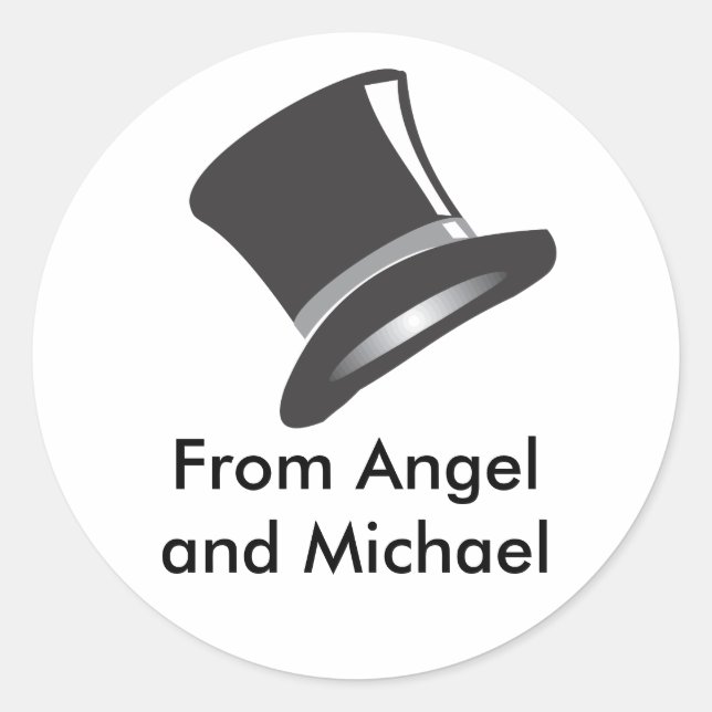 Pegatina Redonda Sombrero superior (Anverso)