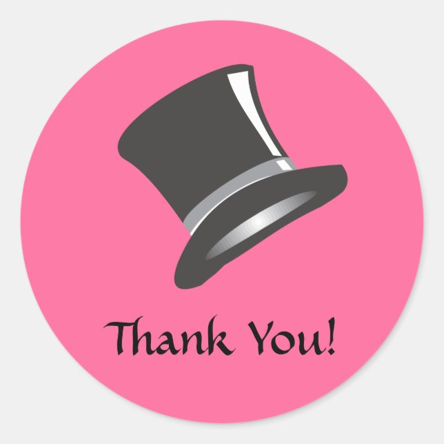 Pegatina Redonda Sombrero superior (Anverso)