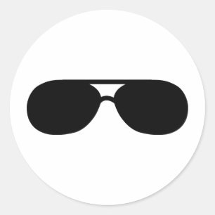Pegatina Redonda sombrillas de gafas de sol de proxeneta