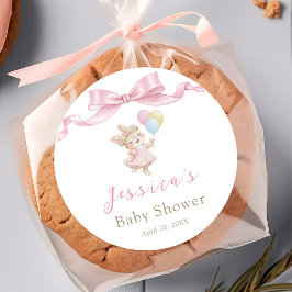 Pegatina Redonda Some Bunny Girl Pink Baby Shower