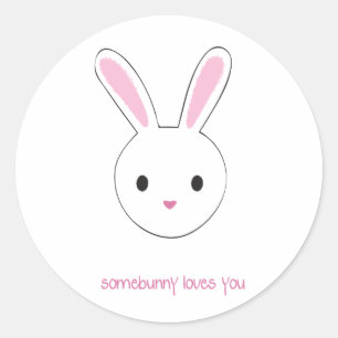 Pegatina Redonda Somebunny ama a tus pegatinas