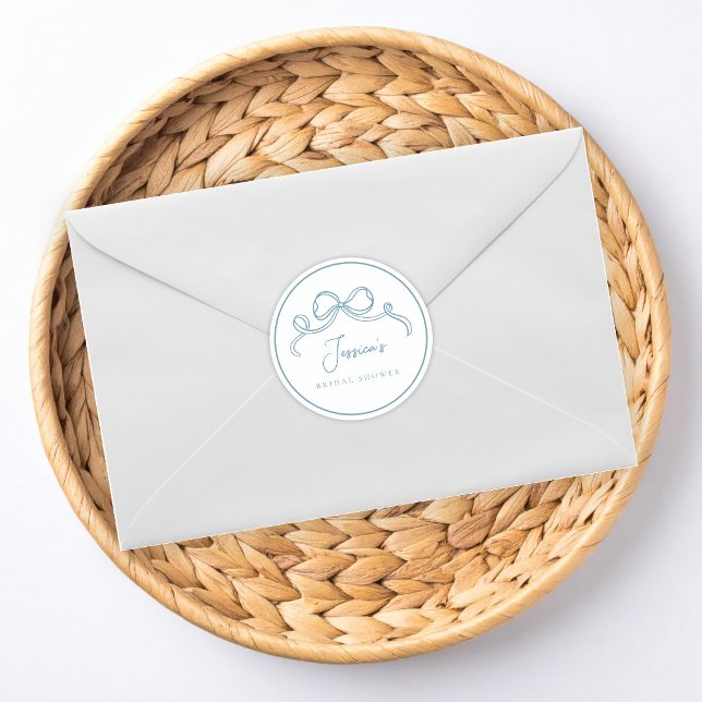 Pegatina Redonda Something Blue Bridal Shower (Subido por el creador)