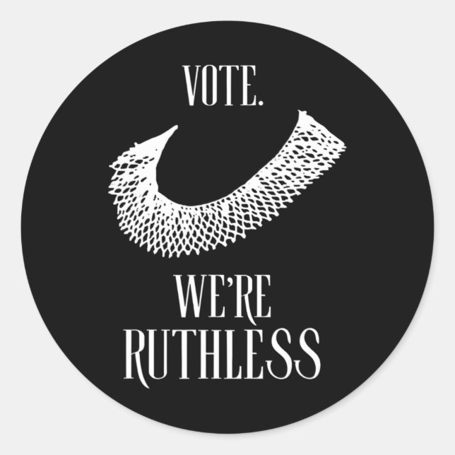 Pegatina Redonda Somos derechos implacables para las mujeres (Anverso)