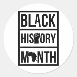 Pegatina Redonda Somos la historia negra, los hombres afroamericano