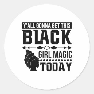 Pegatina Redonda Somos la historia negra, los hombres afroamericano