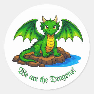 Pegatina Redonda Somos los Dragones
