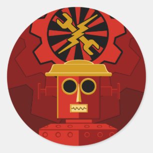 Pegatina Redonda Somos los robots