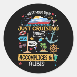 Pegatina Redonda Somos Más Que Solo Amigos de Crucero Grupo Vacacio