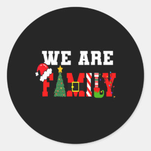 Pegatina Redonda Somos pijamas de Navidad familiares divertidos Xma