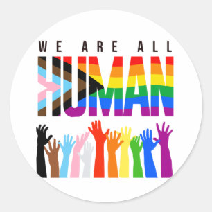 Pegatina Redonda Somos todos humanos
