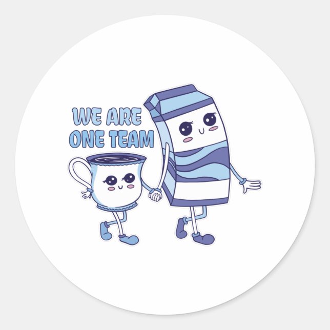 Pegatina Redonda Somos un equipo (Anverso)