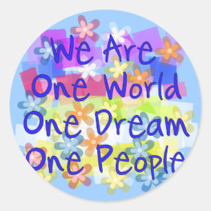 Pegatina Redonda Somos Un Mundo