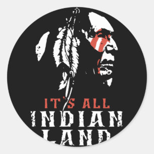 Pegatina Redonda son camisetas indias americanas nativas