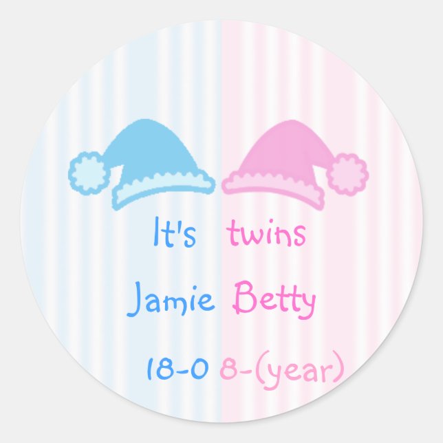 Pegatina Redonda Son gemelos (Anverso)