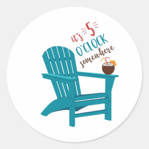 Pegatina Redonda Son las 5.