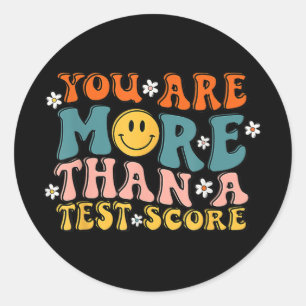 Pegatina Redonda Son Más Que Un Test Puntuación Groovy Teacher Test