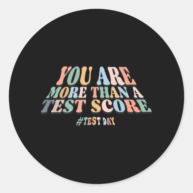 Pegatina Redonda Son Más Que Una Puntuación De Prueba. Groovy Test  (Anverso)