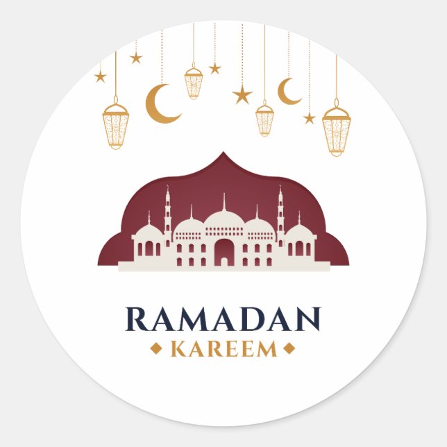 Pegatina Redonda son mujeres ramadan yall ramadan (Anverso)