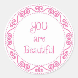 Pegatina Redonda Son Pegatinas hermosos/Pegatinas de niñas