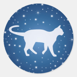 Pegatina Redonda Soñando con las estrellas