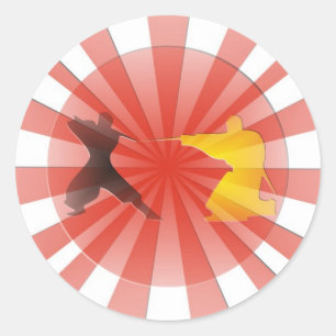 Pegatina Redonda Soñando Ninja