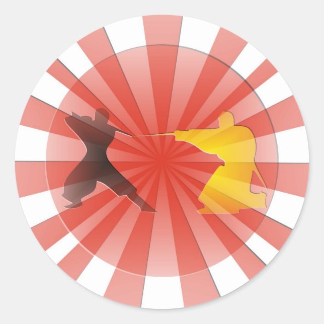 Pegatina Redonda Soñando Ninja (Anverso)