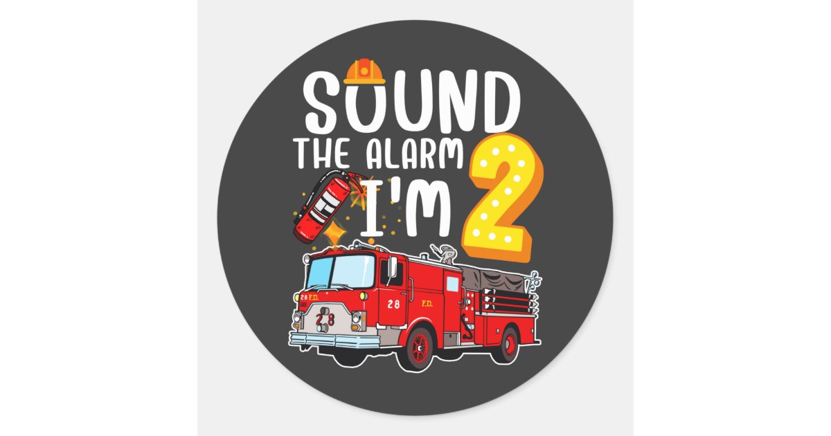 Pegatina Redonda Sonar la alarma soy 2 bomberos de bomberos